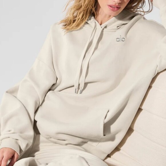 ALO Yoga Tops - ALO Yoga Ivory Hoodie